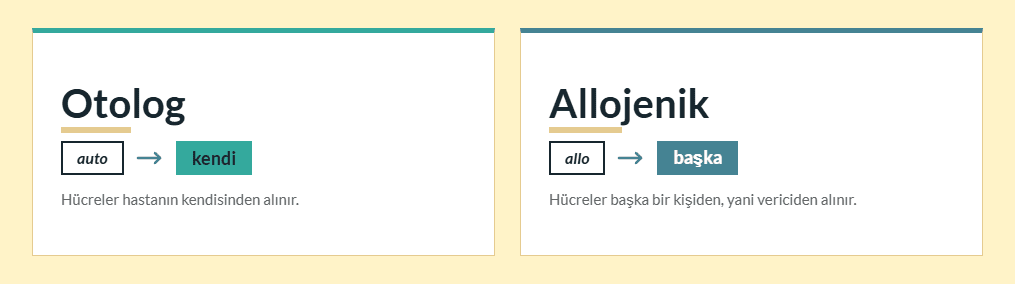 Otolog ve allojenik ne demek: auto kendi, allo başka anlamına gelir